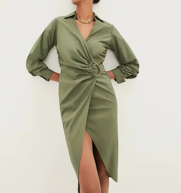 Flash Sale Afton Dress In Stone Army