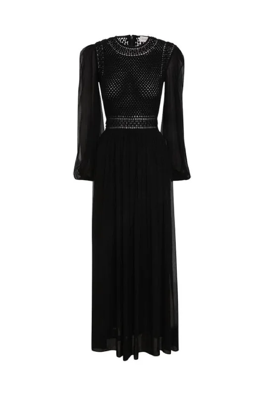 Today’s Deal Luminosity Crochet Bodice Midi In Black