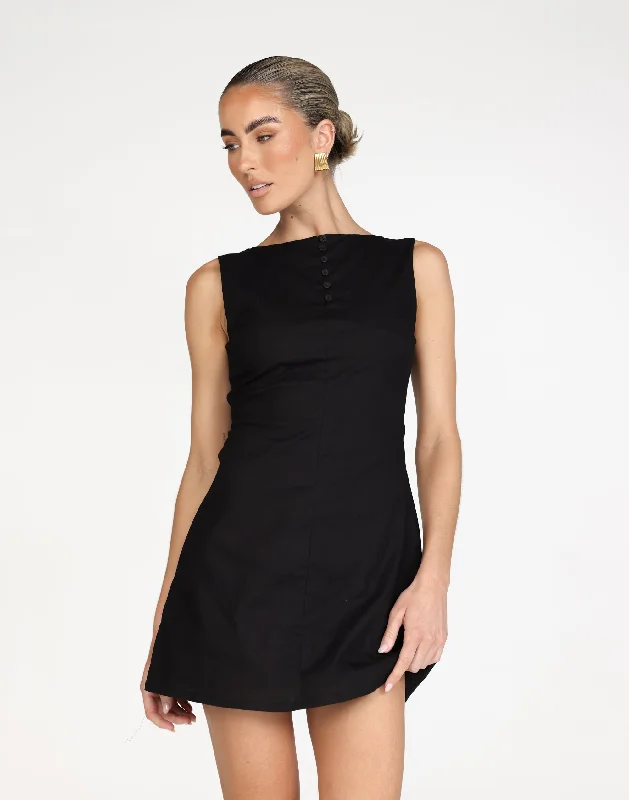 Fantastic Offers Basira Mini Dress (Black)