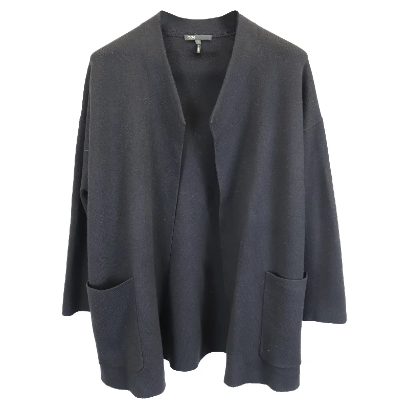 Deal Explosion Maje Open Cardigan in Black Wool