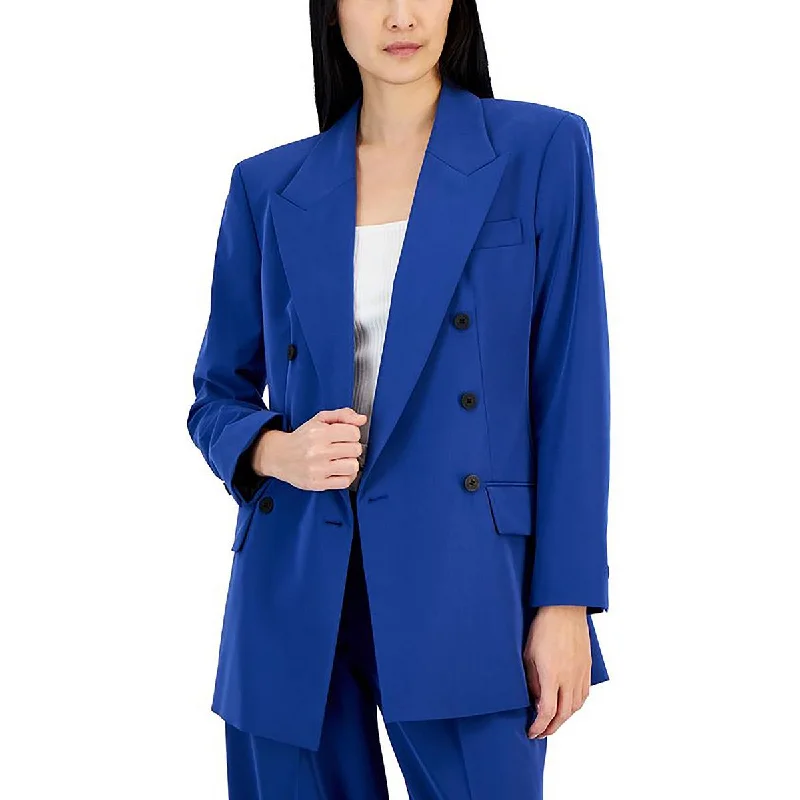 Clearance Sale Womens Long Workwear Double-Breasted Blazer
