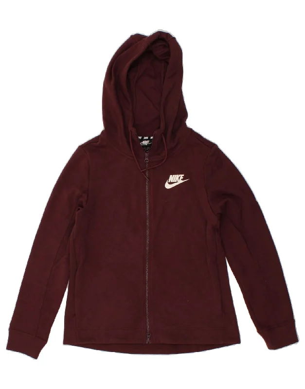 Exclusive Offers NIKE Womens Loose Fit Zip Hoodie Sweater UK 6 XS Burgundy