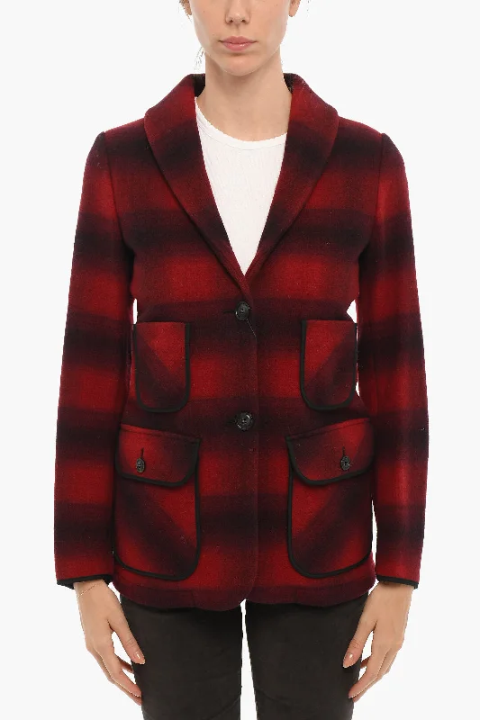 Take Advantage Woolrich Buffalo Shaded Checked Railroad Blazer S Standard Size