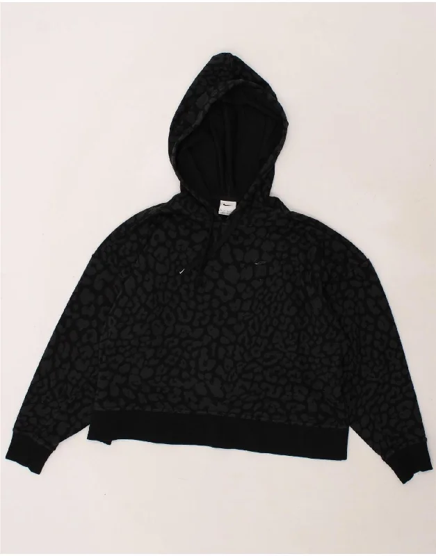 Amazing Deals NIKE Womens Oversized Crop Hoodie Jumper UK 16 Large Black Animal Print Amazing Deals NIKE Womens Oversized Crop Hoodie Jumper UK 16 Large Black Animal Print