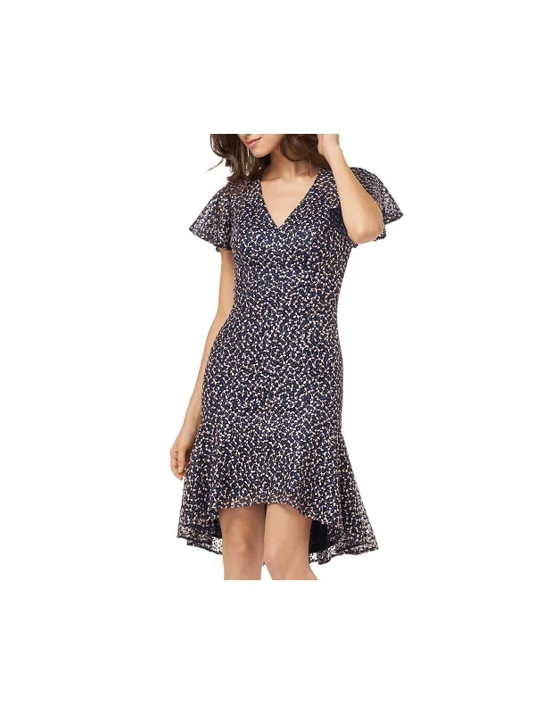 Time-Limited Offer CARMEN MARC VALVO Womens Navy Embroidered Short Sleeve V Neck Short Dress Time-Limited Offer CARMEN MARC VALVO Womens Navy Embroidered Short Sleeve V Neck Short Dress