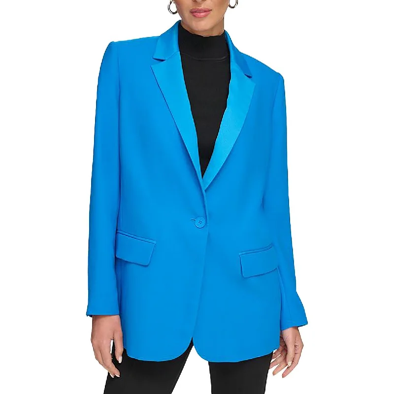 Instant Discount Womens Solid Office One-Button Blazer