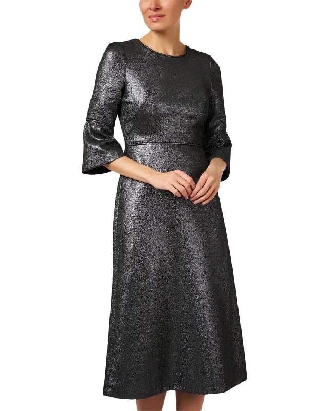 Blowout Sale Jane Renata Metallic Wool, Silk & Cashmere-Blend Midi Dress