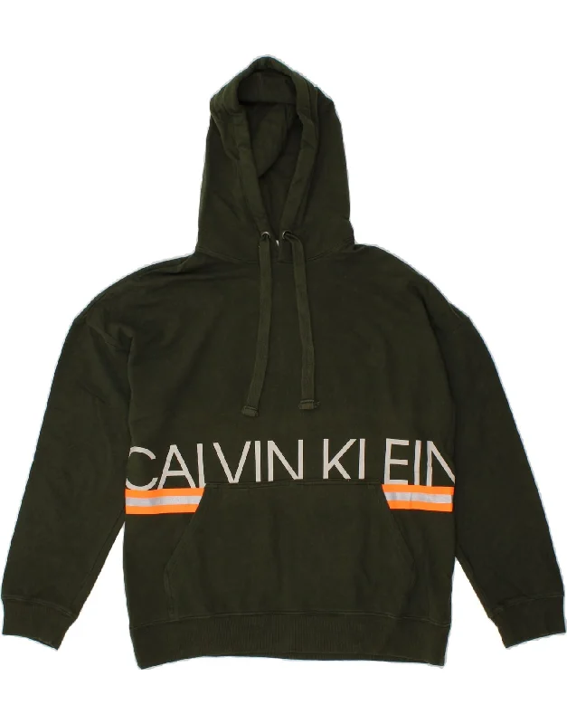Best Bargains CALVIN KLEIN Womens Oversized Graphic Hoodie Jumper UK 14 Medium Green Best Bargains CALVIN KLEIN Womens Oversized Graphic Hoodie Jumper UK 14 Medium Green
