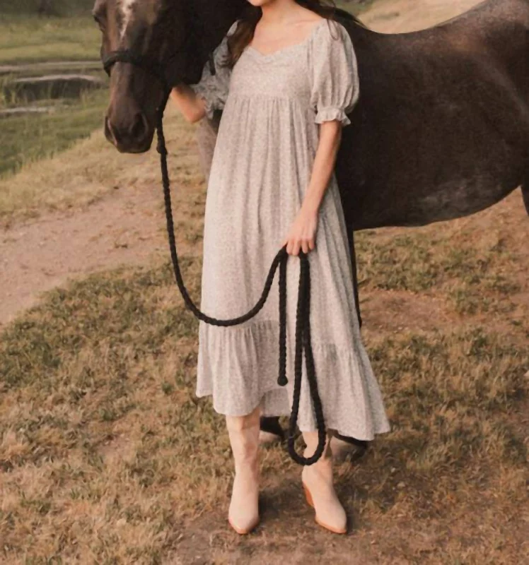 Don't Wait Chloe Dress In Ivory Ditsy