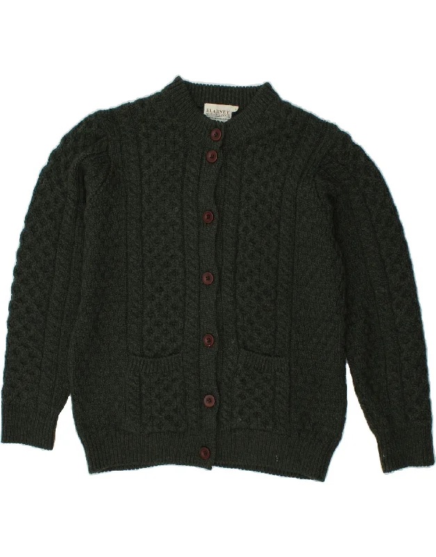 Crazy Deals BLARNEY Womens Cardigan Sweater UK 16 Large Green Merino Wool