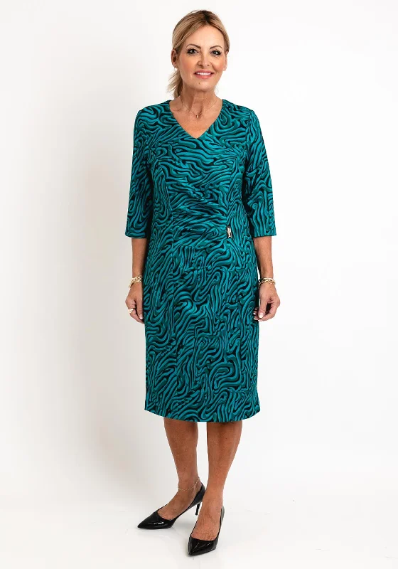 Markdowns Via Veneto Ditsy Print Pencil Midi Dress, Green