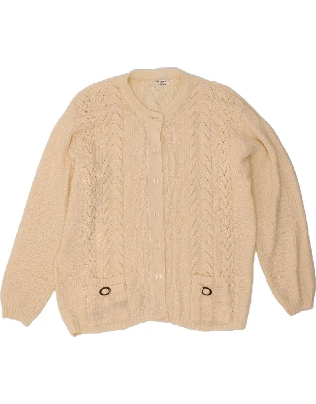 Exclusive Savings VINTAGE Womens Cardigan Sweater UK 14 Large Beige