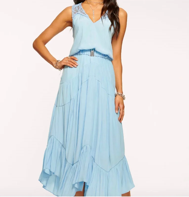 Midnight Madness Fenix Dress In Misty Blue