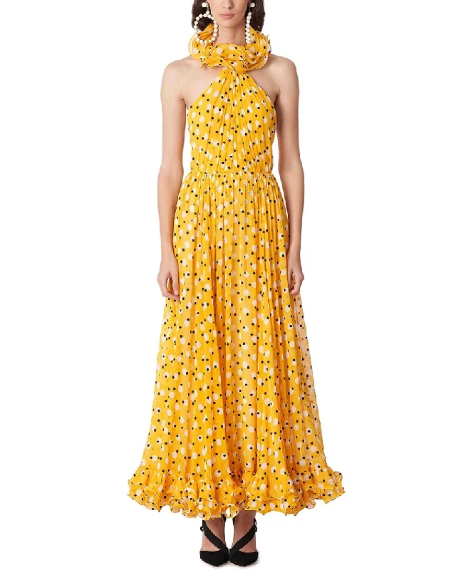 Stock Up and Save Carolina Herrera Halter Top Ruffled Edge Dress