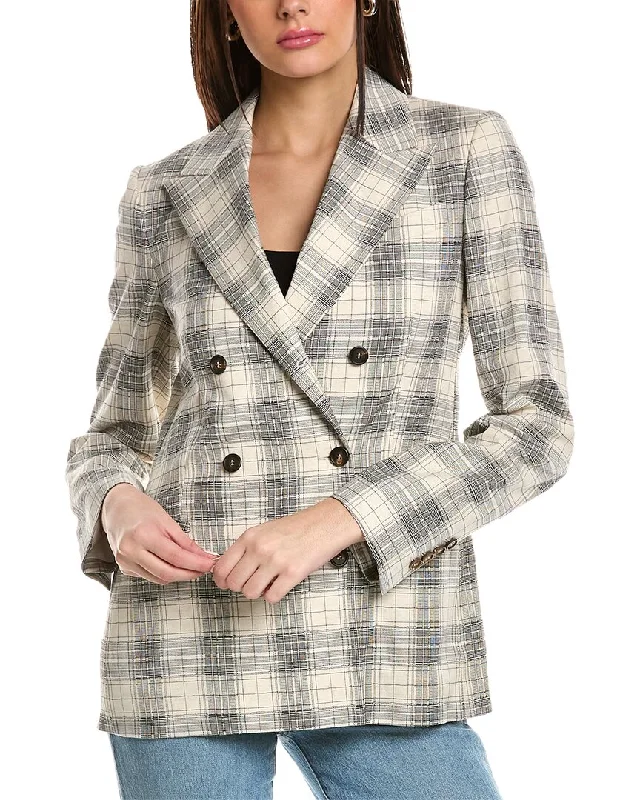 Buy Now Brunello Cucinelli Double-Breasted Linen-Blend Blazer