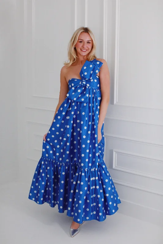 Price Slash The Tipton Maxi Dress - Blue Polka Dot