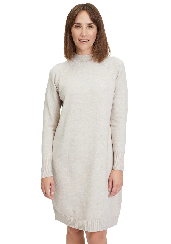 Best Bargains Betty Barclay Funnel Neck Knit Jumper Dress, Beige
