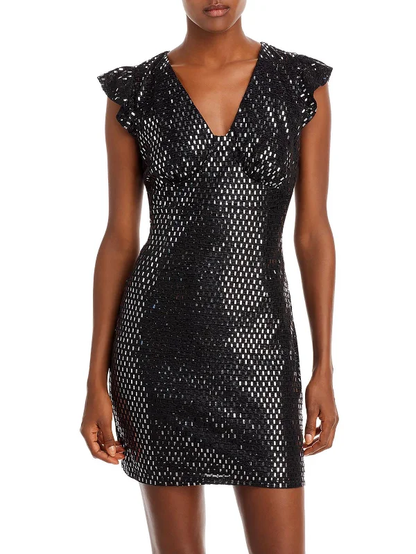 Unbeatable Prices Womens Metallic Mini Cocktail and Party Dress