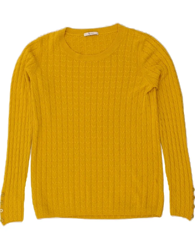 Instant Discount VINTAGE Womens Boat Neck Jumper Sweater UK 12 Medium Yellow Acrylic Instant Discount VINTAGE Womens Boat Neck Jumper Sweater UK 12 Medium Yellow Acrylic