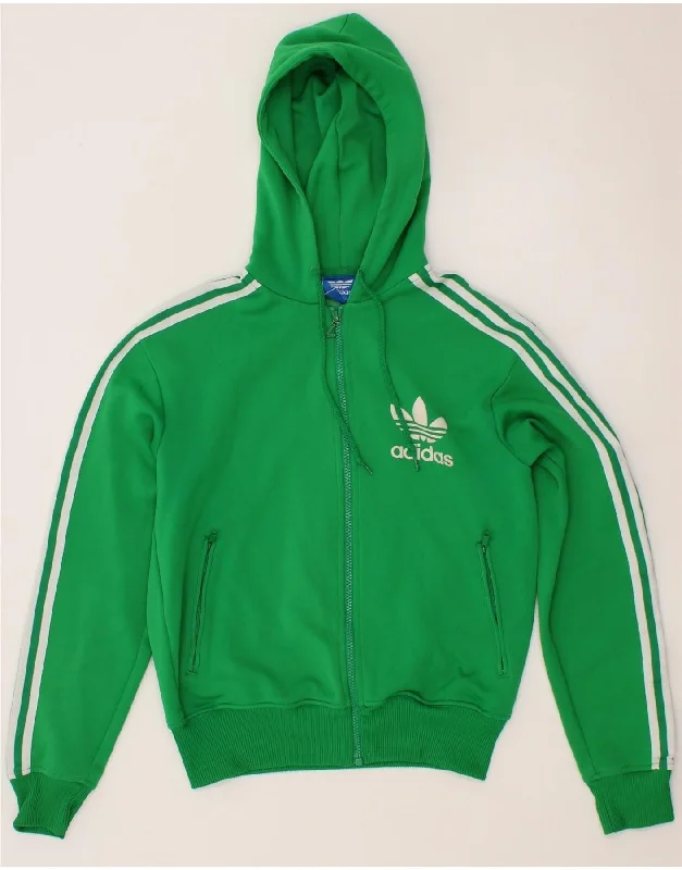 Super Deal ADIDAS Womens Oversized Zip Hoodie Sweater UK 10 Small Green Polyester