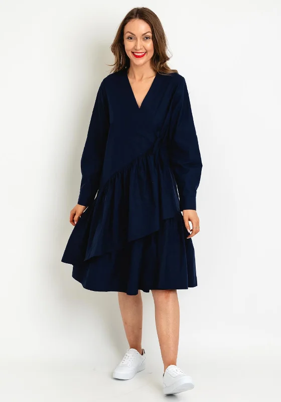 Discount Deals Masai Naima Frill Tiered Midi Dress, Maritime Blue
