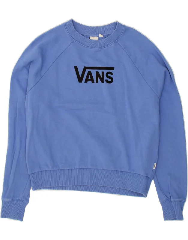Weekend Flash Sale VANS Womens Oversized Graphic Sweatshirt Jumper UK 10 Small Blue Cotton Weekend Flash Sale VANS Womens Oversized Graphic Sweatshirt Jumper UK 10 Small Blue Cotton