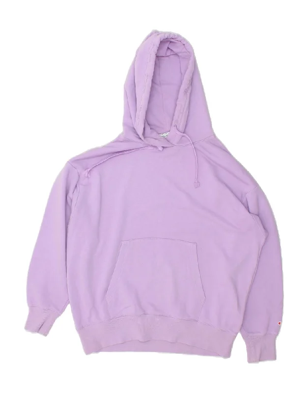 Huge Savings CHAMPION Womens Oversized Hoodie Jumper UK 14 Medium Purple Cotton