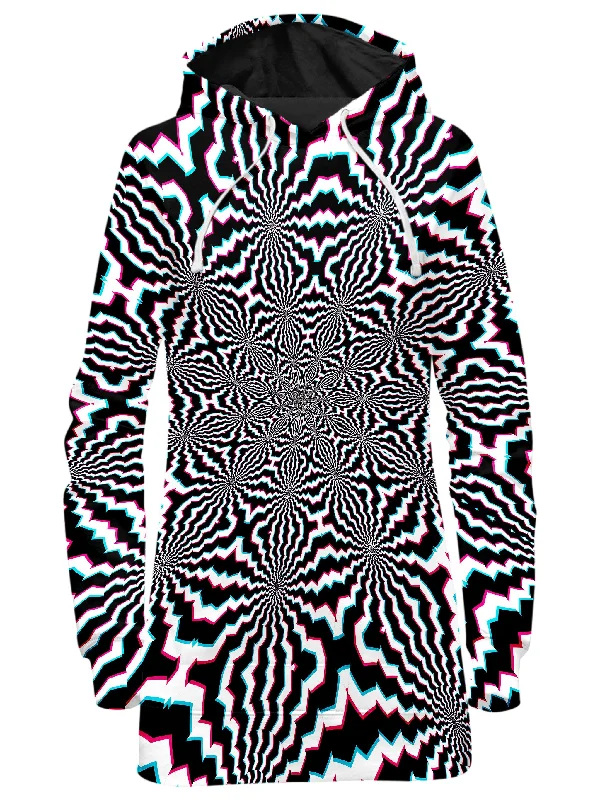 Amazing Deals Fractal Ripples Hoodie Dress