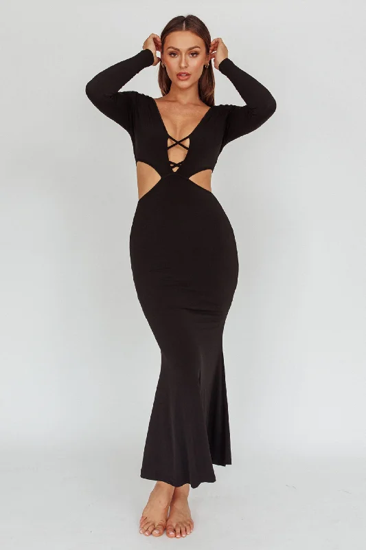 Bargain Blast Dress Codes Cut-Out Maxi Dress Black