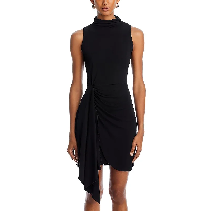 Steals and Deals Womens Above Knee Mock Neck Mini Dress