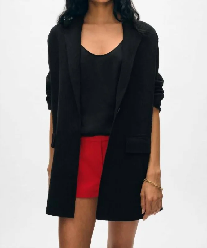 Limited Time Offer Superfine Organic Cotton Knit Blazer In Black