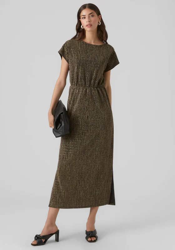 Discount Deals Vero Moda Elma Gold Detail Maxi Dress, Black