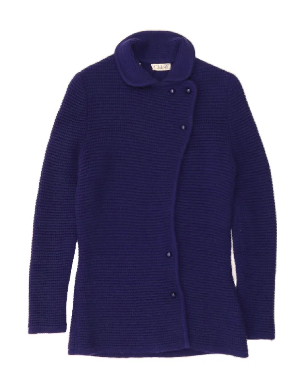 Markdowns CHLOE Womens Cardigan Sweater IT 42 Medium Blue Wool