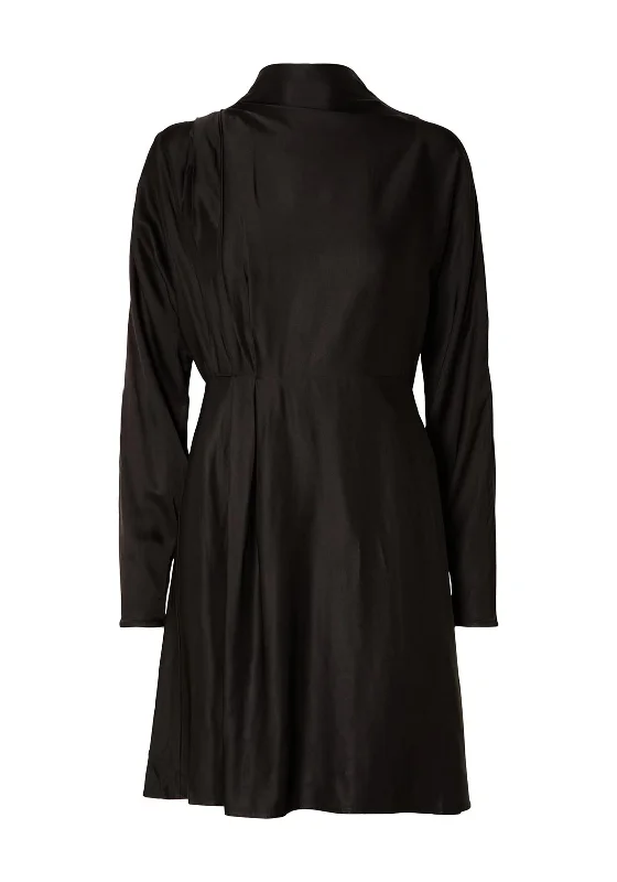 Crazy Savings Selected Femme Alana Satin Mini Dress, Black