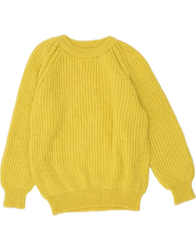 Final Clearance SLAM Womens Boat Neck Jumper Sweater UK 18 XL Yellow Wool
