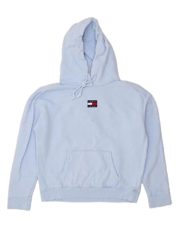 Final Markdown TOMMY HILFIGER Womens Hoodie Jumper UK 14 Medium Blue Cotton