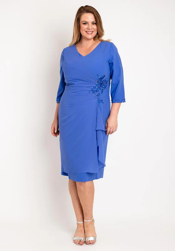 Sneak Peek Sale Lizabella Applique Waist Midi Dress, Azure Blue