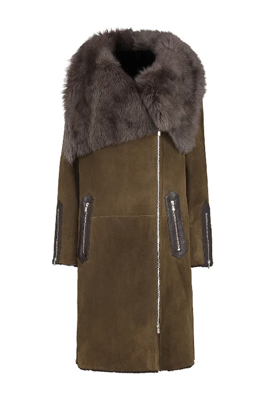 Quick Sale Shearling Biker Coat