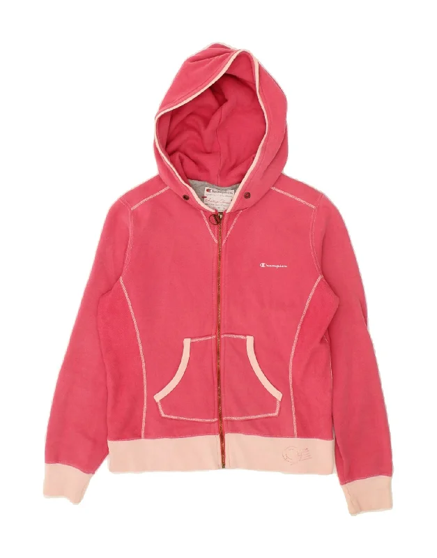 Year-End Sale CHAMPION Womens Heritage Classics Zip Hoodie Sweater UK 10 Small Pink