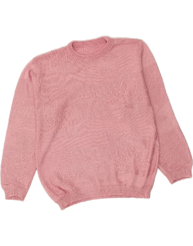 Price Break VINTAGE Womens Crew Neck Jumper Sweater UK 14 Medium Pink Floral