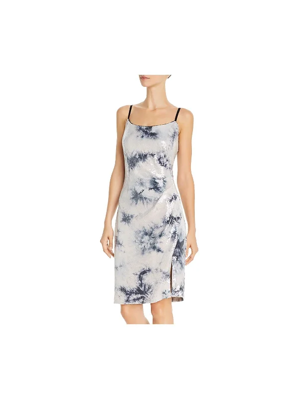 Daily Specials LAUNDRY Womens White Ruched Sequined Acid Wash Spaghetti Strap Square Neck Short Cocktail Sheath Dress Daily Specials LAUNDRY Womens White Ruched Sequined Acid Wash Spaghetti Strap Square Neck Short Cocktail Sheath Dress