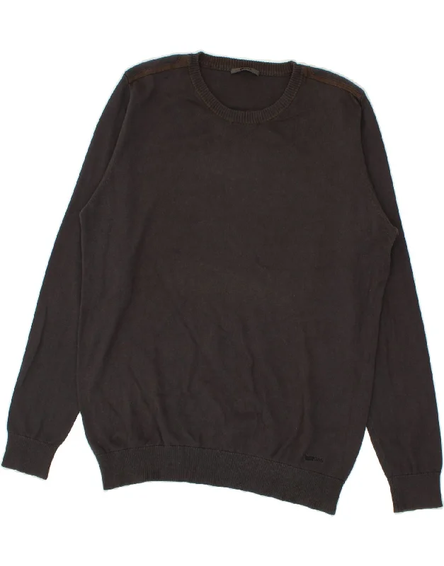 Quick Sale GAS Womens Crew Neck Jumper Sweater UK 14 Large Grey Cotton