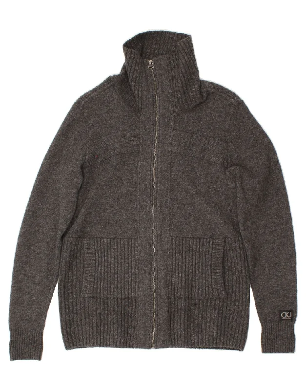 Low Prices CALVIN KLEIN JEANS Womens Cardigan Sweater UK 20 2XL Grey Wool