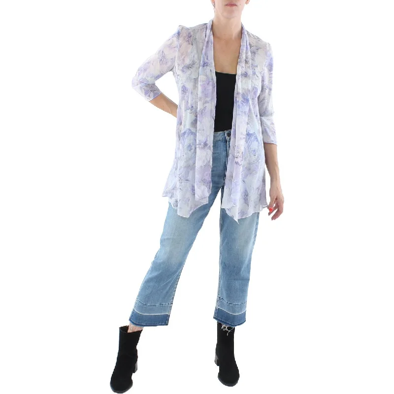 Huge Discounts Womens Chiffon Metallic Duster Blazer