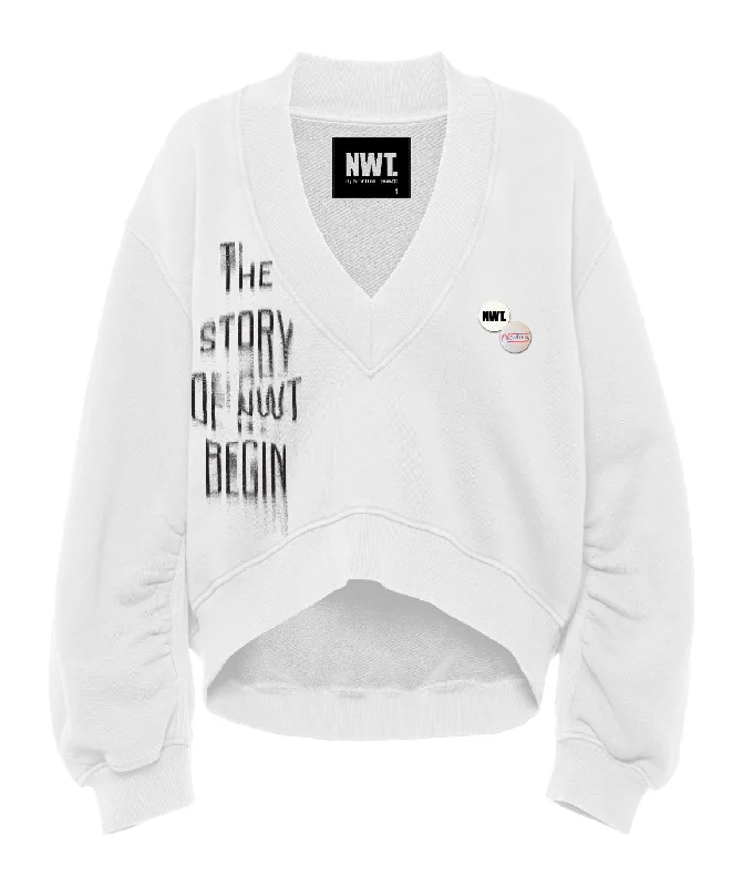 Extra Discounts Sweatshirt marlee dirty white "STORY"
