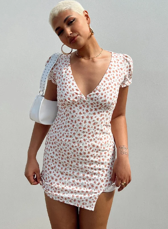 Instant Discount Kacey Mini Dress White Floral