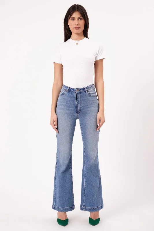 Deal of the Day ROLLA'S Eastcoast Flare Ankle Jeans Mid Vintage Blue
