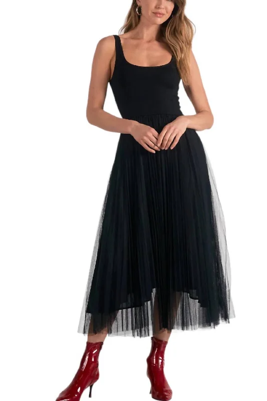 Massive Deals Maxi Tulle Tank Dress In Black