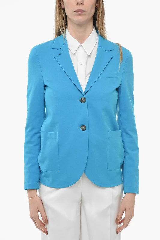 Online Only Harris Wharf Unlined Jersey Blazer with Patch Pockets