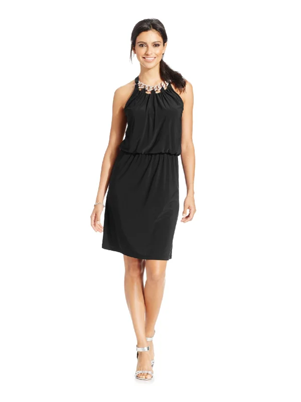 Price Drop Alert STYLE & COMPANY Womens Black Embellished Chain-detail Sleeveless Above The Knee Party Blouson Dress Price Drop Alert STYLE & COMPANY Womens Black Embellished Chain-detail Sleeveless Above The Knee Party Blouson Dress
